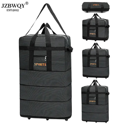 120L Expandable Foldable Portable Rolling Garment Duffle Bag - Silent 360° Spinner Wheels, Underseat Carry On Luggage, Travel Duffel for Business Trips & Short Vacations