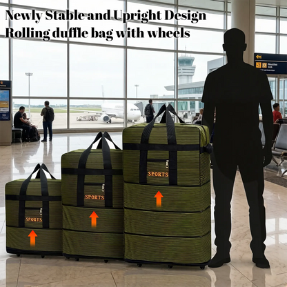 120L Expandable Foldable Portable Rolling Garment Duffle Bag - Silent 360° Spinner Wheels, Underseat Carry On Luggage, Travel Duffel for Business Trips & Short Vacations