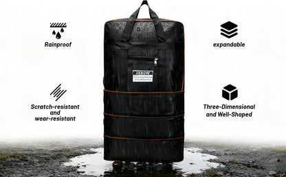 120L Expandable Foldable Portable Rolling Garment Duffle Bag - Silent 360° Spinner Wheels, Underseat Carry On Luggage, Travel Duffel for Business Trips & Short Vacations